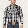 Jack Daniel's Tennessee Whiskey Plaid Print Long Sleeve Snap Button Shirt