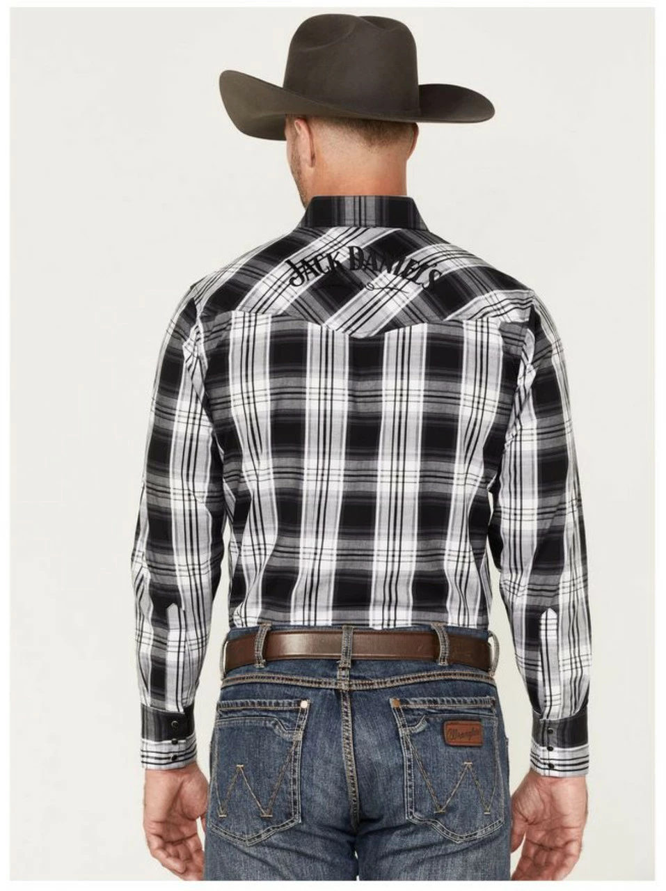 Jack Daniel's Tennessee Whiskey Plaid Print Long Sleeve Snap Button Shirt 2 Jack Daniel's Tennessee Whiskey Plaid Print Long Sleeve Snap Button Shirt - Image 2