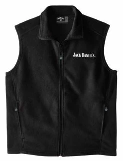 Jack Daniels Men's Fleece Vest Full Zip Logo Whiskey Liquor 15241065JD-89