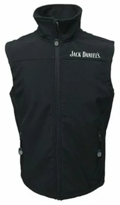 Jack Daniels Men's Soft Shell Vest Full Zip W/Logo Whiskey Liquor 15241095JD-89