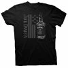 Jack Daniels Men's Bottle & Banner Tee T-shirt Top Whiskey Liquor Bourbon Black