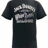 Jack Daniels Men's White Rabbit Logo Short Sleeve T-Shirt - Black 15261457JD-89