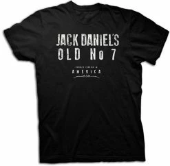 Jack Daniels Men's JD Old #7 Logo T-Shirt Tee Short Sleeve Black 15261461JD-89