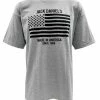 Jack Daniels Men's Distressed Flag Short Sleeve T-Shirt Tee, Gray 15261493JD-79