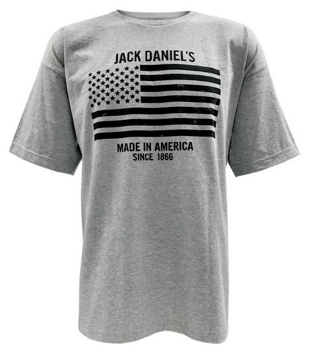 Jack Daniels Men's Distressed Flag Short Sleeve T-Shirt Tee, Gray 15261493JD-79 1 Jack Daniels Men's Distressed Flag Short Sleeve T-Shirt Tee, Gray 15261493JD-79