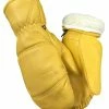 Northstar Unisex Grain Deerskin Removeable Liner Chopper Mitten, Tan/Yellow. 53T