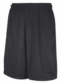 Russell Athletic Mesh Moisture-Wicking Elastic Shorts With Pockets- Stealth Gray