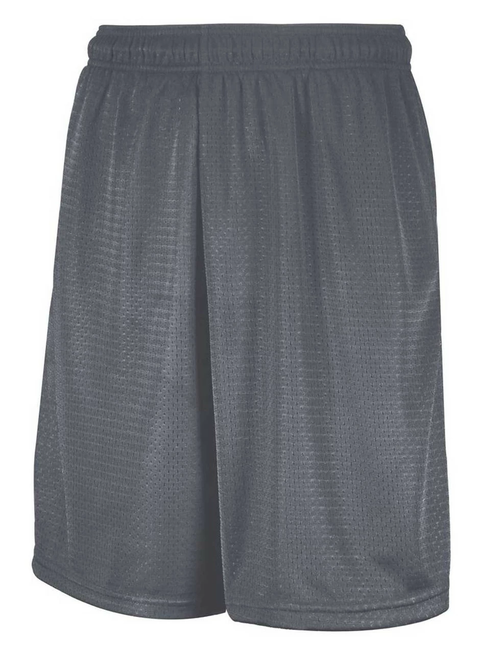 Russell Athletic Mesh Moisture-Wicking Elastic Shorts With Pockets - Steel Gray 1 Russell Athletic Mesh Moisture-Wicking Elastic Shorts With Pockets - Steel Gray