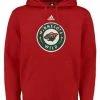 Adidas Men's Minnesota Wild National Hockey League Heavy Hoodie Shirt Hoody Red