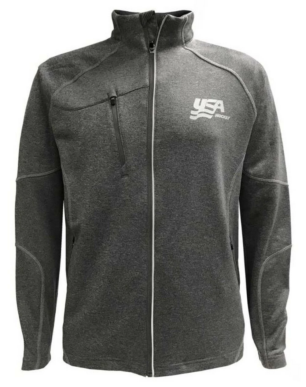 USA Hockey Men's Zip Gravity Performance Fleece Jacket Athletic Sweatshirt Gray 1 USA Hockey Men's Zip Gravity Performance Fleece Jacket Athletic Sweatshirt Gray
