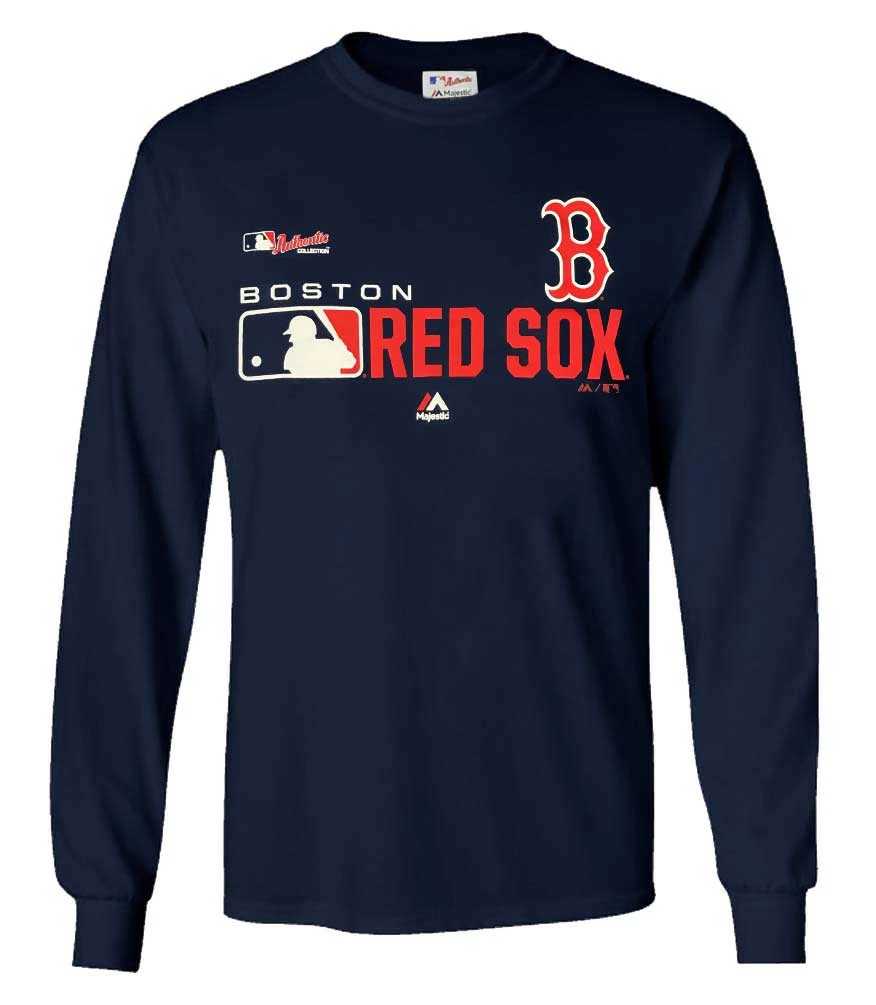 Majestic Mens MLB Boston Red Sox Distinction Tee T-Shirt L/S Baseball Navy 1 Majestic Mens MLB Boston Red Sox Distinction Tee T-Shirt L/S Baseball Navy
