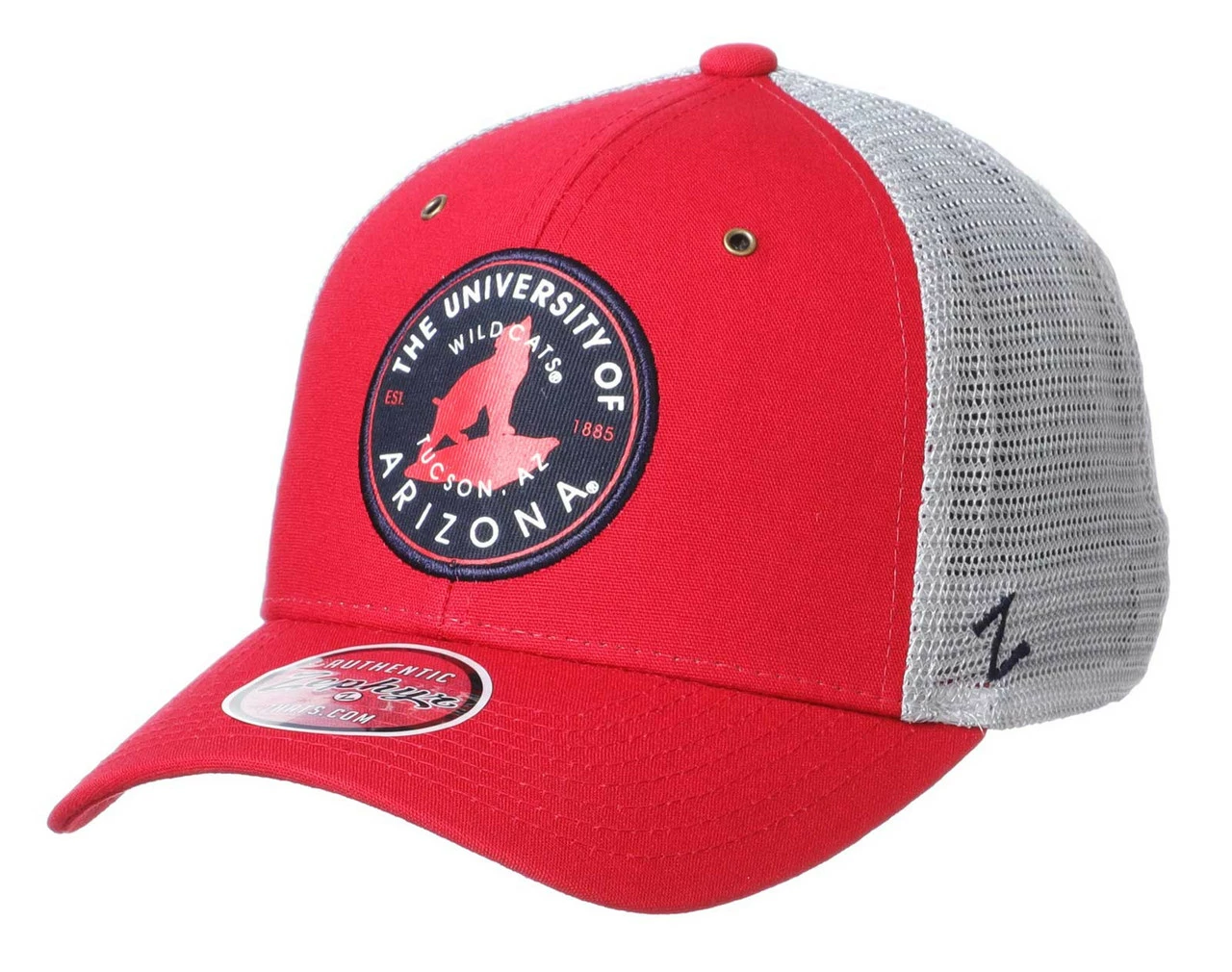 Zephyr University Of Arizona Trailhead Patch Adjustable Trucker Cap - Red/Gray 1 Zephyr University Of Arizona Trailhead Patch Adjustable Trucker Cap - Red/Gray