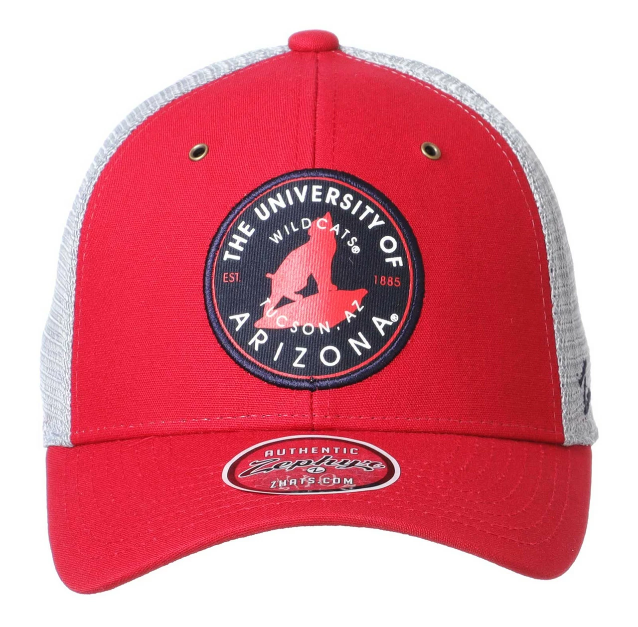 Zephyr University Of Arizona Trailhead Patch Adjustable Trucker Cap - Red/Gray 2 Zephyr University Of Arizona Trailhead Patch Adjustable Trucker Cap - Red/Gray - Image 2