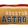 Pets First Houston Astros Hot Dog Shaped Squeaker Plush Dog Toy - Brown