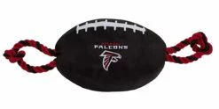 Pets First Atlanta Falcons Tough Nylon Rope & Squeaker Football Dog Toy - Black