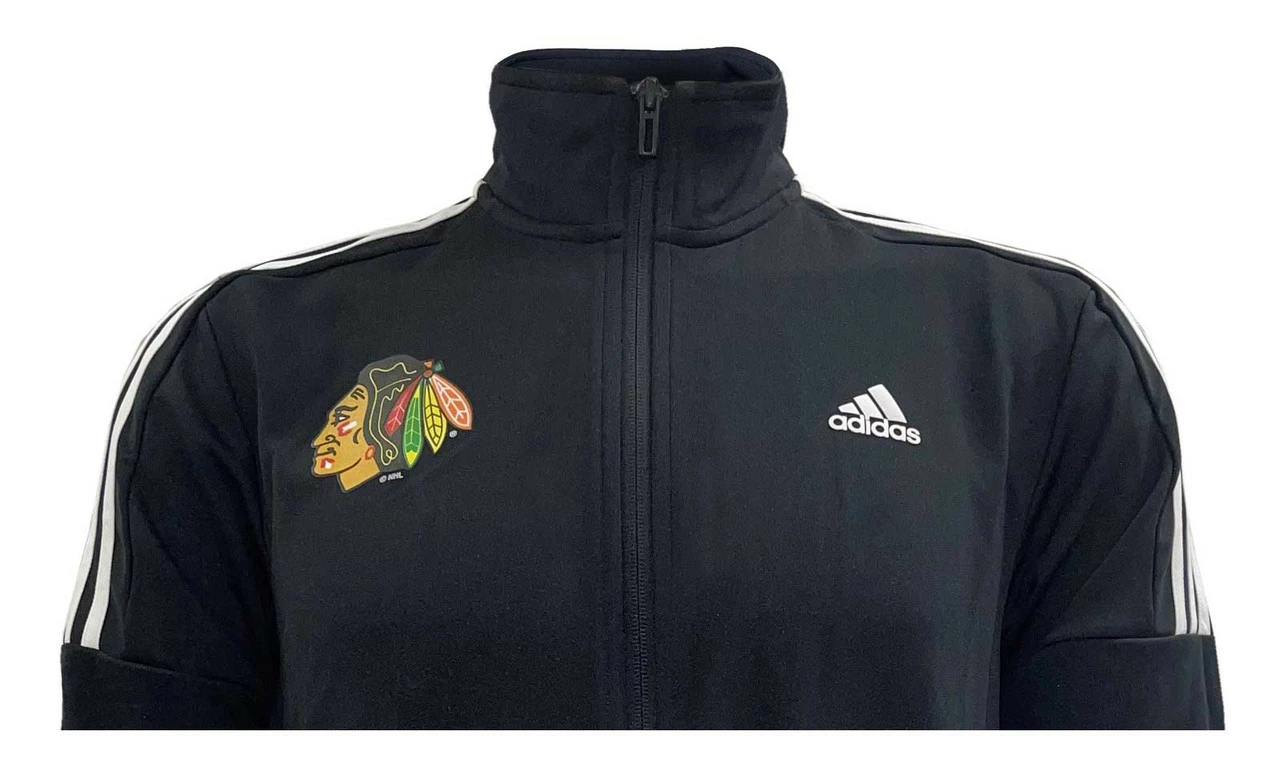 Adidas Men's NHL Chicago Blackhawks Hockey Full Zip Workout Jacket Shirt (M) 2 Adidas Men's NHL Chicago Blackhawks Hockey Full Zip Workout Jacket Shirt (M) - Image 2