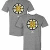 Adidas Men's NHL Boston Bruins Hockey (2 Pack) Crew Neck Tees T-Shirt MA (L)