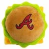 Pets First Atlanta Braves Hamburger Shaped Squeaker Plush Dog Toy - Brown