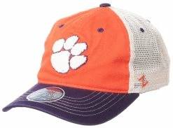 Zephyr Clemson University Stowe �Paw� Logo Unstructured Adjustable Trucker Cap