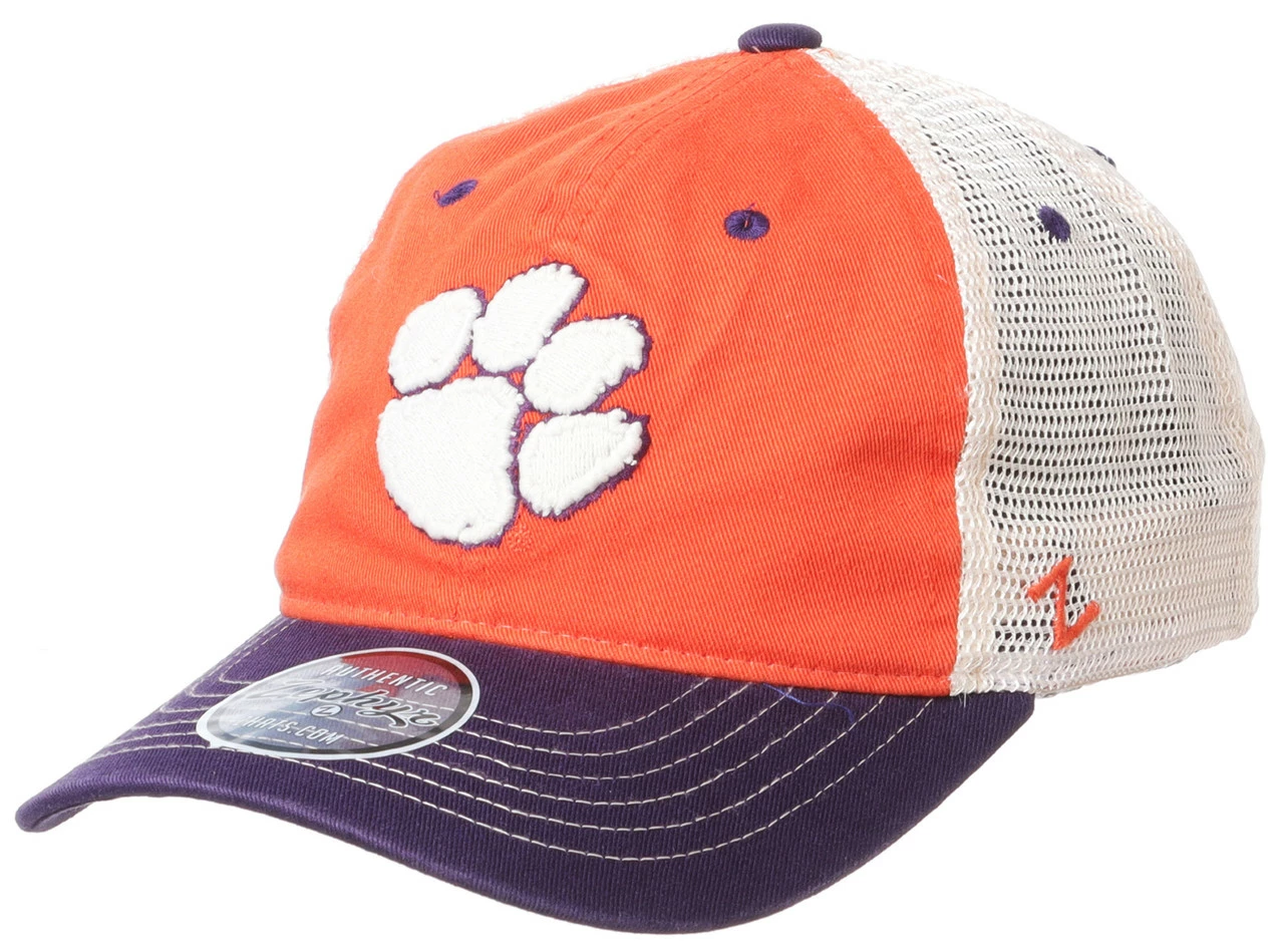 Zephyr Clemson University Stowe �Paw� Logo Unstructured Adjustable Trucker Cap 1 Zephyr Clemson University Stowe �Paw� Logo Unstructured Adjustable Trucker Cap