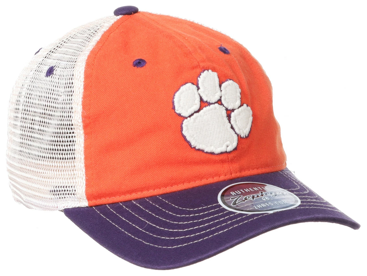 Zephyr Clemson University Stowe �Paw� Logo Unstructured Adjustable Trucker Cap 3 Zephyr Clemson University Stowe �Paw� Logo Unstructured Adjustable Trucker Cap - Image 3