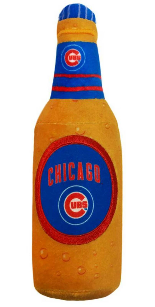 Pets First Chicago Cubs Beer Bottle Squeaker Plush Dog Toy - Brown/Blue 1 Pets First Chicago Cubs Beer Bottle Squeaker Plush Dog Toy - Brown/Blue