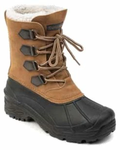 Tundra Duluth 100% Waterproof Molded Foot Faux Fur Suede Leather Boots – Tan