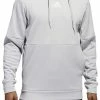 Adidas Men's Team Issue Training Pullover Hooded Sweatshirt � Gray/White