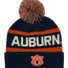 The Game Fine Gauge Knit Hat W/ Pom Knit Cap School Colors Auburn University