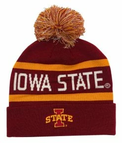 The Game Fine Gauge Knit Hat W/ Pom Knit Cap School Colors Iowa State University