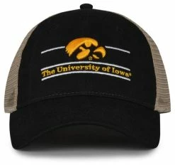 The Game University Of Iowa Hawkeyes Hawk Logo Split Bar Adjustable Cap � Black