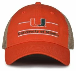 The Game University Of Miami Hurricanes U Logo Split Bar Adjustable Cap - Orange