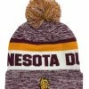 The Game Roll Up Knit Hat Pom Knit Cap Heathered University Of Minnesota Duluth