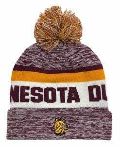 The Game Roll Up Knit Hat Pom Knit Cap Heathered University Of Minnesota Duluth