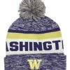 The Game Roll Up Knit Hat W/ Pom Knit Cap Heathered University Of Washington