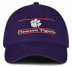 The Game Clemson University Tigers Paw Logo Bar Design Adjustable Cap � Purple