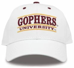 The Game University Of Minnesota Gophers Embroidered Bar Adjustable Cap - White