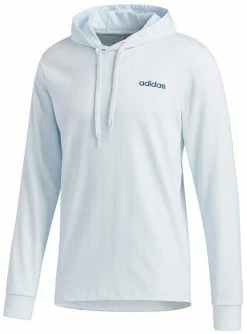 Adidas Men's Essentials Lightweight Pullover Hooded Sweatshirt Sky Tint/Royal