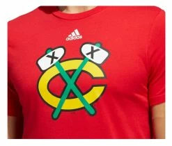 Adidas Men's Chicago Blackhawks Amplifier NHL Short Sleeve Crew-Neck Tee - Red -Baseball Caps & Hats Shop gm9059 3 32078.1667488657.1280.1280