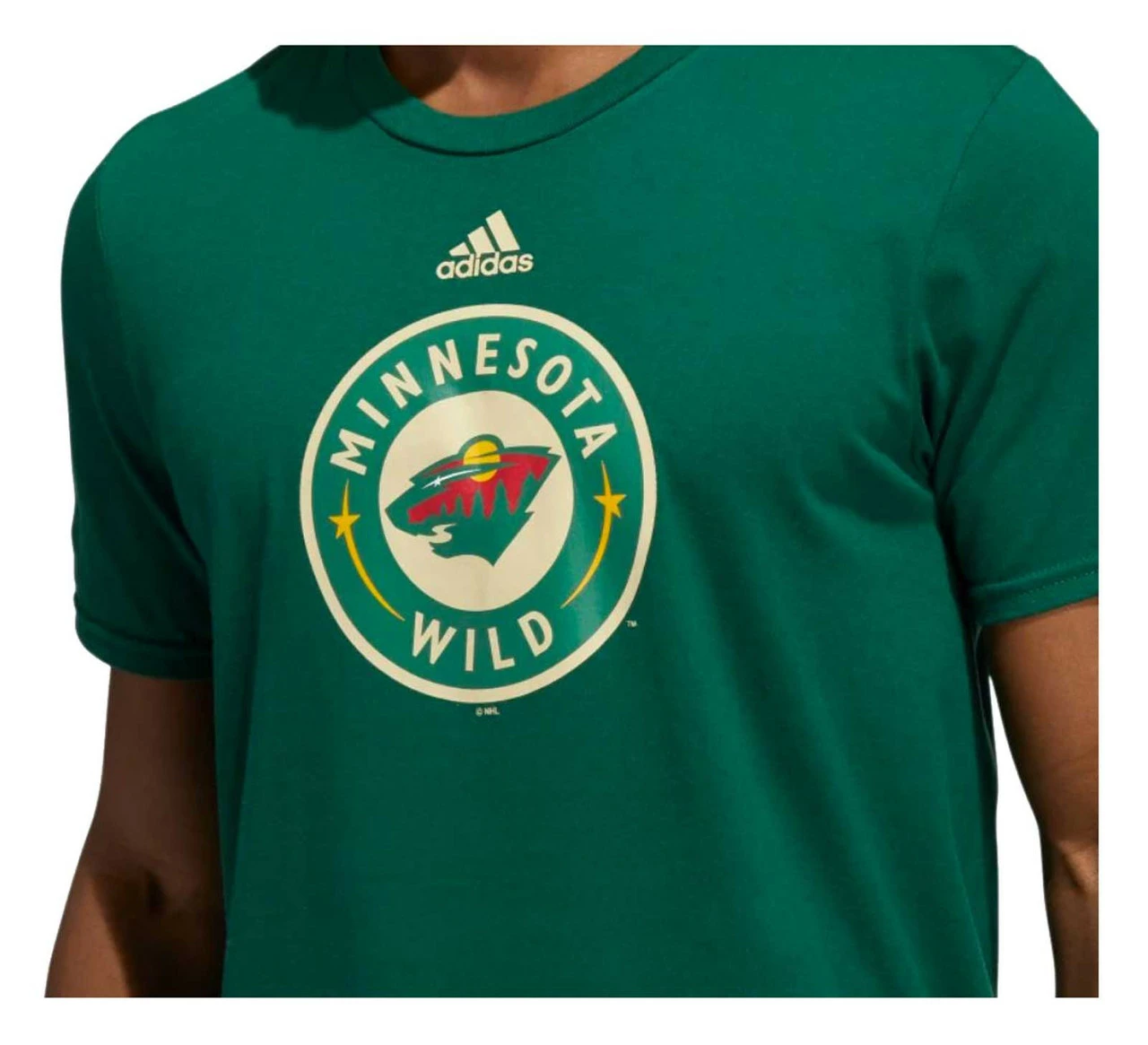 Adidas Men's Minnesota Wild Amplifier NHL Short Sleeve Crew-Neck T-Shirt - Green 3 Adidas Men's Minnesota Wild Amplifier NHL Short Sleeve Crew-Neck T-Shirt - Green - Image 3