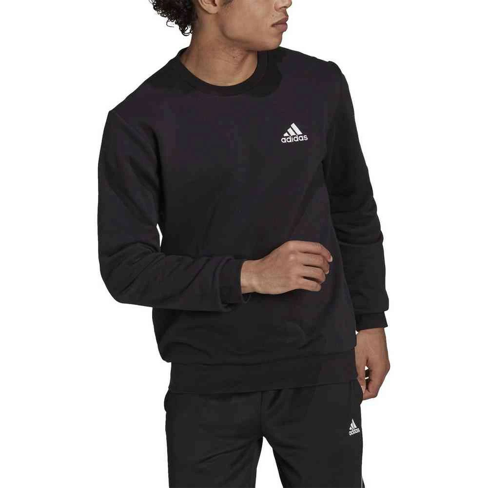 Adidas Men's Essentials Feelcozy Fleece Sweatshirt Crew Sweater GV5295 Black 1 Adidas Men's Essentials Feelcozy Fleece Sweatshirt Crew Sweater GV5295 Black