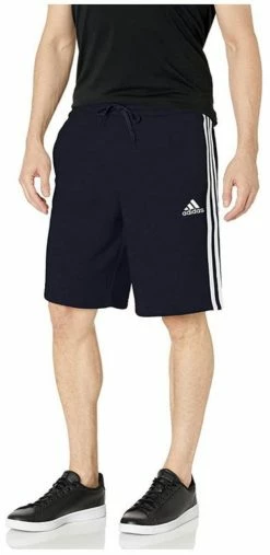 Adidas Men's Standard Essentials Fleece 3-Stripes Shorts Legend Ink/White -Baseball Caps & Hats Shop h20850 3 47923.1667488267.1280.1280