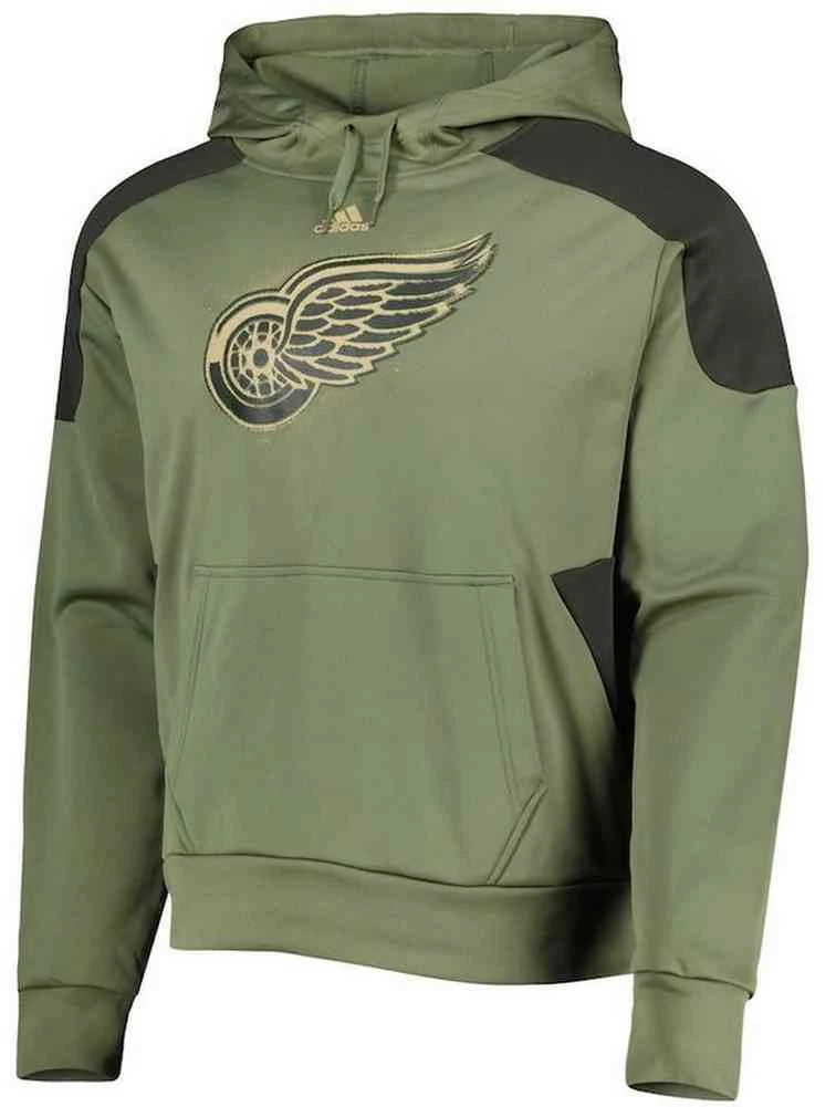Adidas Men's NHL Detroit Red Wings Salute To Service Hockey Sweatshirt Hoodie 1 Adidas Men's NHL Detroit Red Wings Salute To Service Hockey Sweatshirt Hoodie