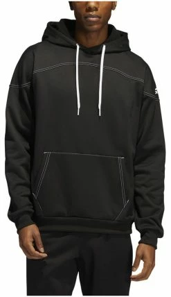 Adidas Men's Stadium Aeroready Fleece Pullover Hoodie – Team Black/White