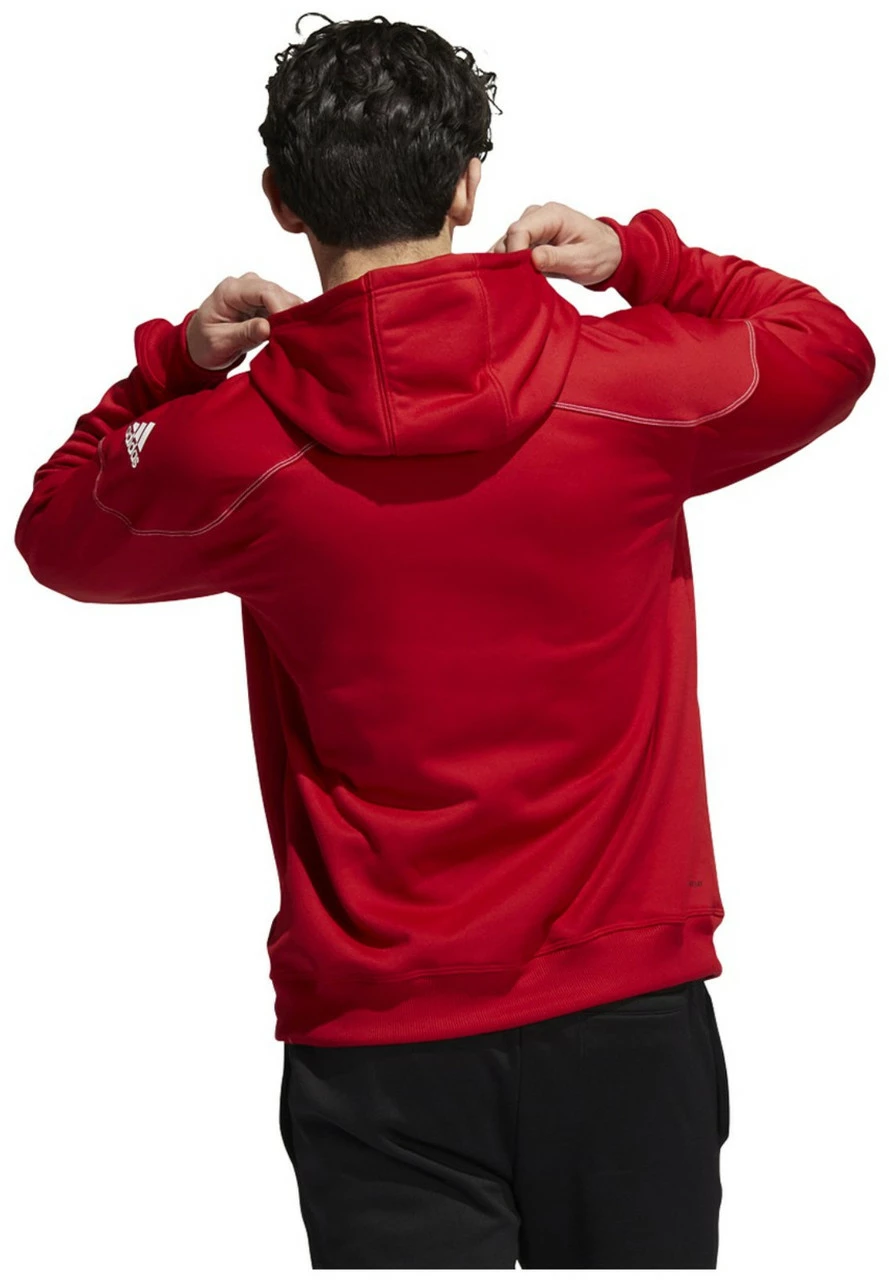 Adidas Men's Stadium Aeroready Fleece Pullover Hoodie – Team Power Red 2 Adidas Men's Stadium Aeroready Fleece Pullover Hoodie – Team Power Red - Image 2