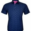 Horn Legend Men's Manhattan Athletic Performance Golf Polo - Navy/Mulberry