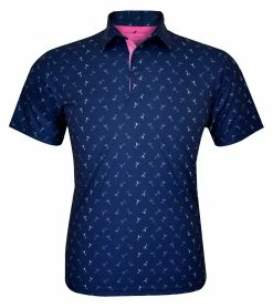 Horn Legend Men's Manhattan Athletic Performance Golf Polo - Navy/Mulberry