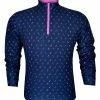 Horn Legend Men's Manhattan Athletic Performance 1/4 Zip Shirt - Navy/Mulberry