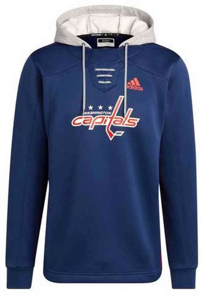 Adidas Men's NHL Washington Capitals Skate Lace Hoodie Hoody Sweatshirt 2 Adidas Men's NHL Washington Capitals Skate Lace Hoodie Hoody Sweatshirt - Image 2