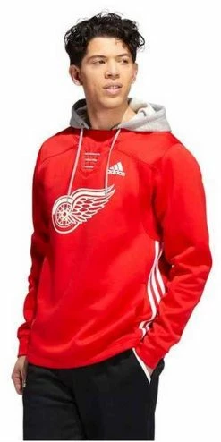 Adidas Men's NHL Detroit Red Wings Skate Lace Hoodie Hoody Sweatshirt